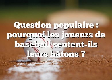 Question populaire : pourquoi les joueurs de baseball sentent-ils leurs bâtons ?